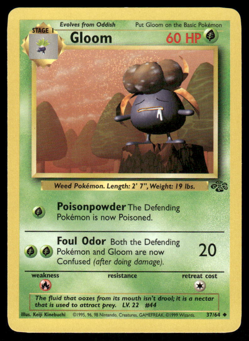 Pokemon Cards Gloom 37/64 Jungle WOTC Uncommon LP *20