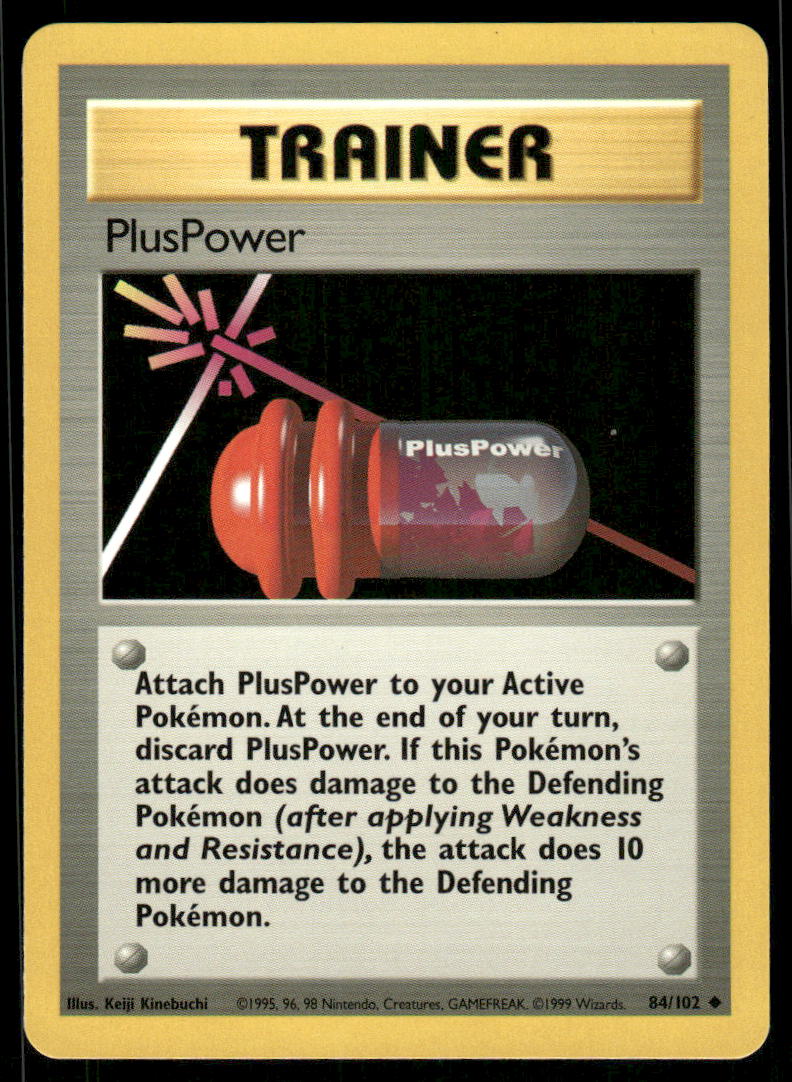 Pokemon Cards PlusPower 84/102 Base Set Uncommon NM0