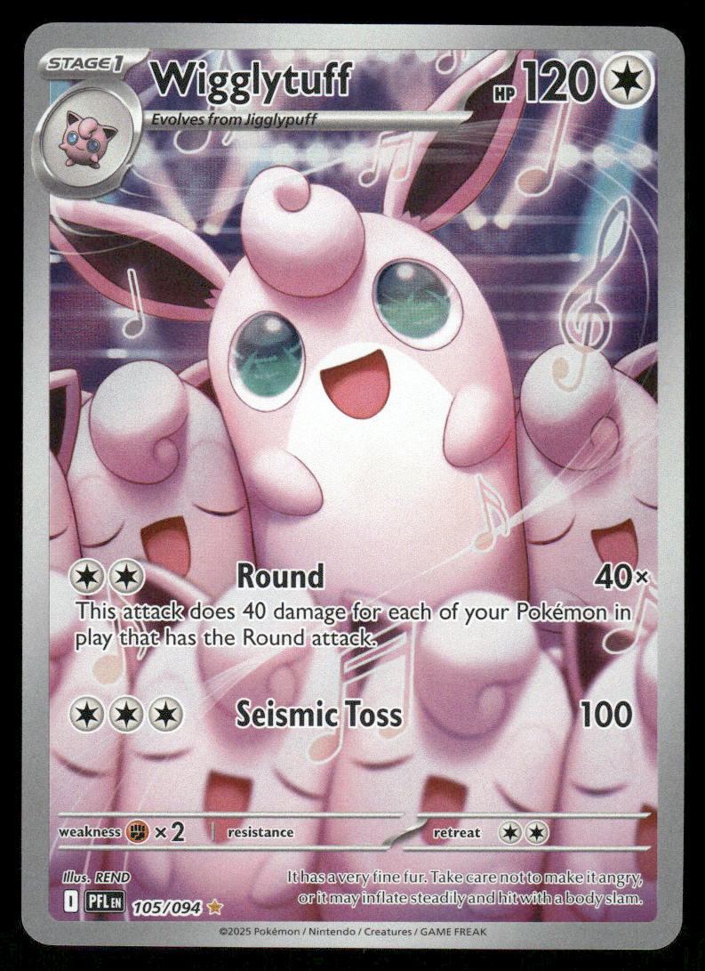 Pokemon Cards Wigglytuff 105/094 Phantasmal Flames Illustration Rare NM0
