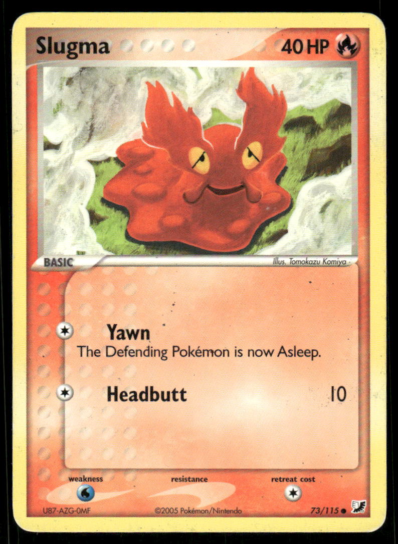 Pokemon Cards Slugma 73/115 Unseen Forces Common HP *BEND*0