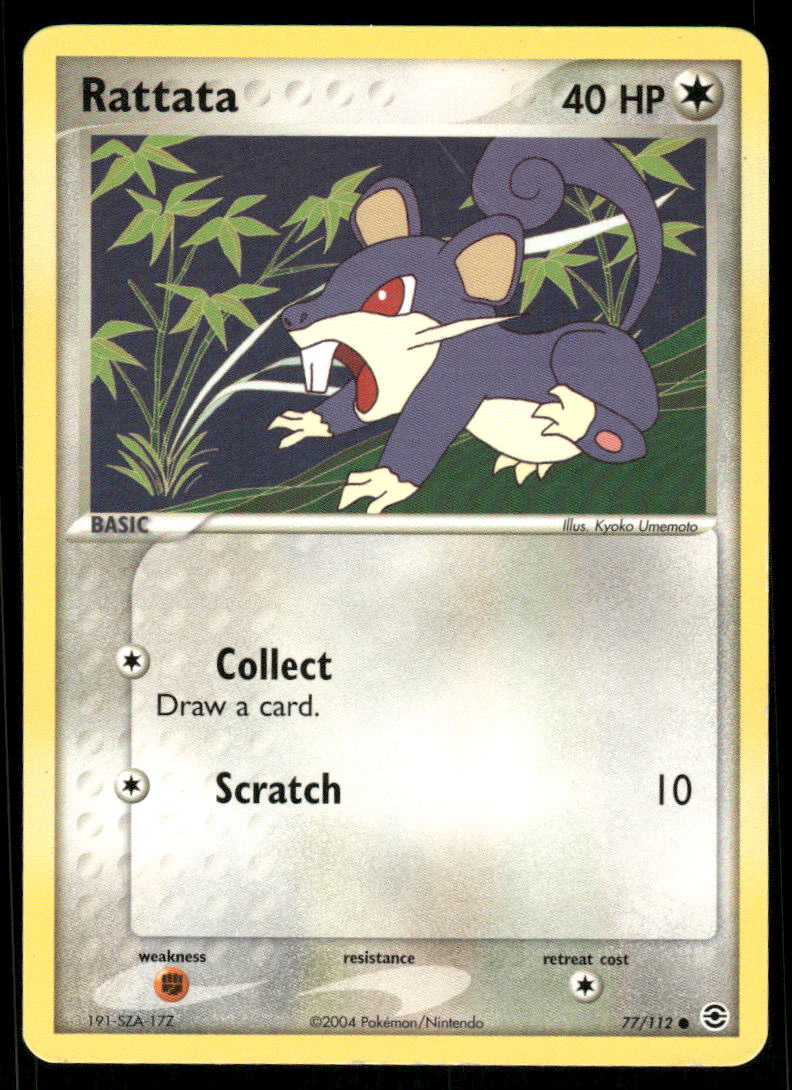 Pokemon Cards Rattata 77/112 FireRed & LeafGreen Common LP0
