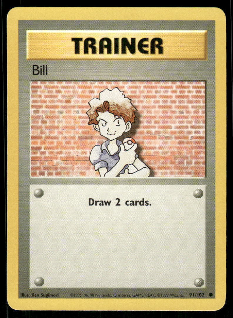 Pokemon Cards Bill 91/102 Base Set Common NM0