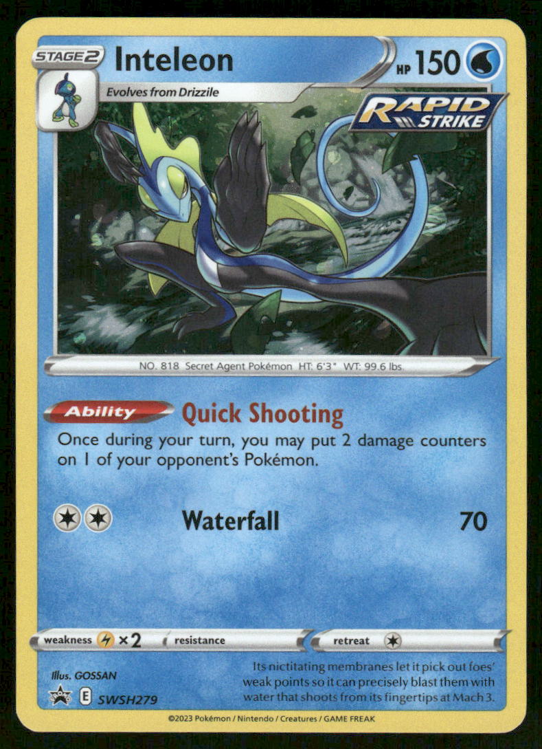 Pokemon Cards Inteleon SWSH279 SWSH Black Star Promo NM0