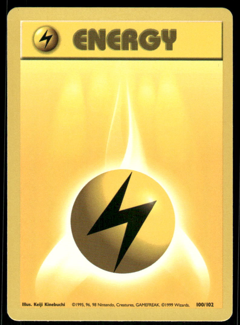 Pokemon Cards Lightning Energy 100/102 Base Set NM0
