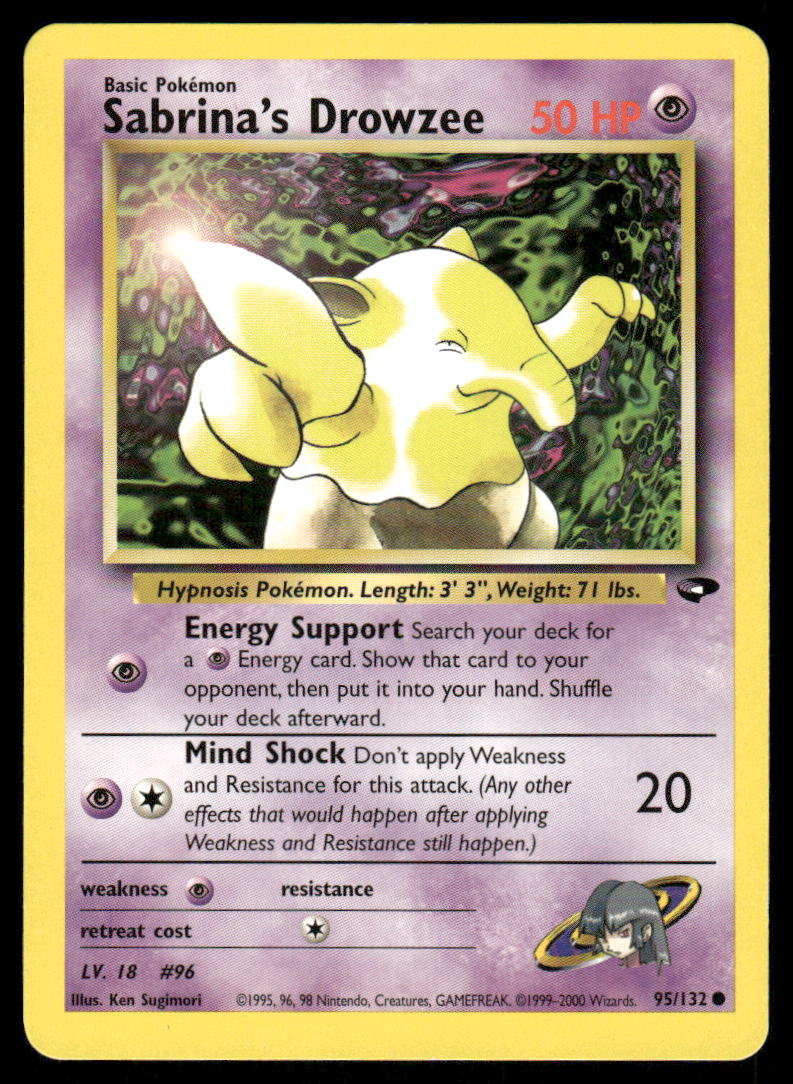 Pokemon Cards Sabrina's Drowzee 95/132 Unlimited Gym Challenge WOTC Common LP0