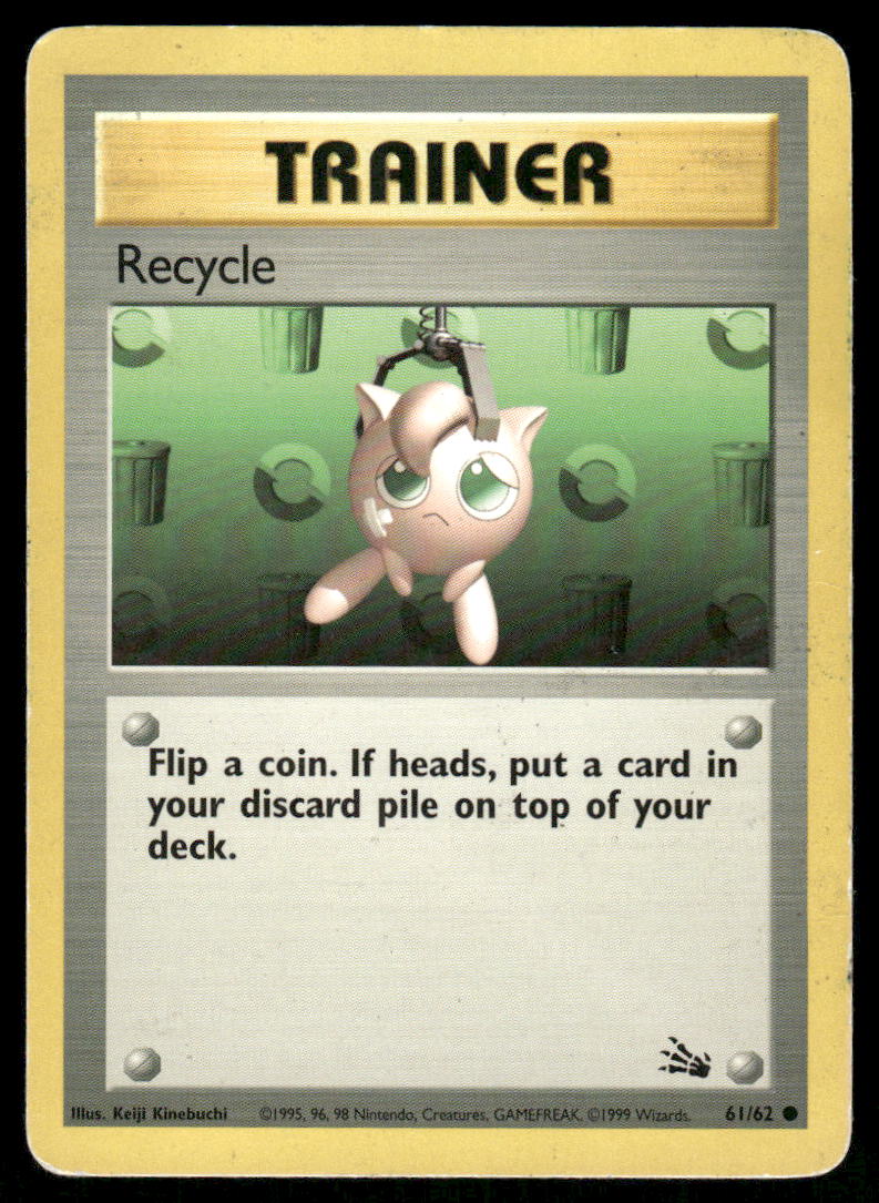 Pokemon Cards Recycle 61/62 Unlimited Fossil Common HP0