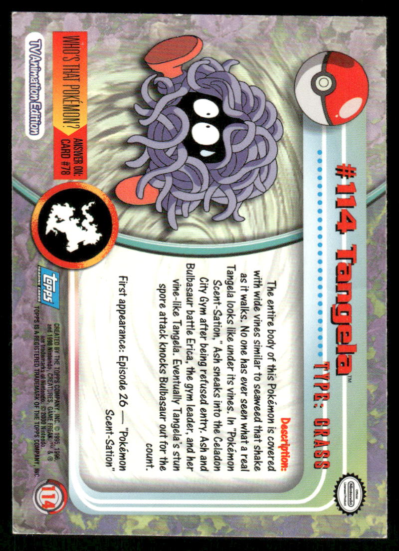 Pokemon Cards Tangela #114 Topps Trading Cards Series 2 LP *11