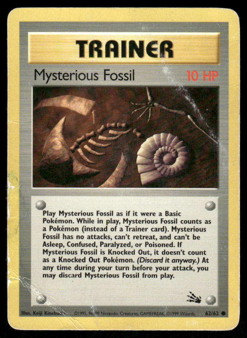 Pokemon Cards Mysterious Fossil 62/62 Unlimited Fossil Common HP *30