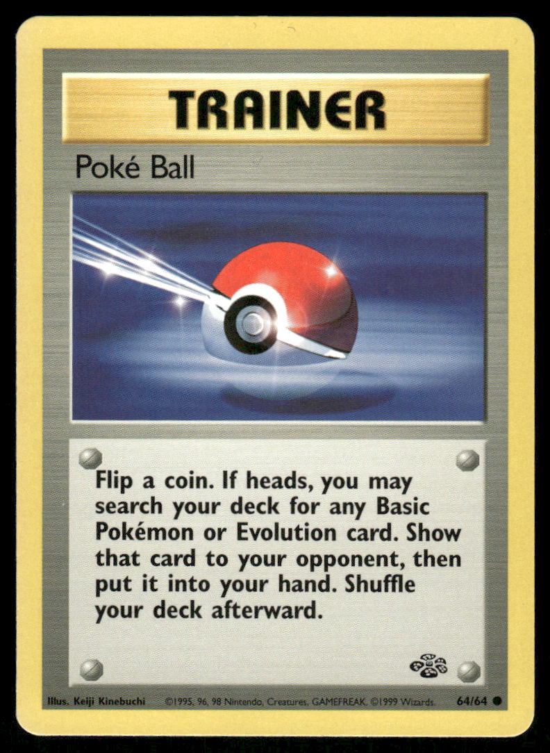 Pokemon Cards Poke Ball 64/64 Jungle WOTC Common LP0