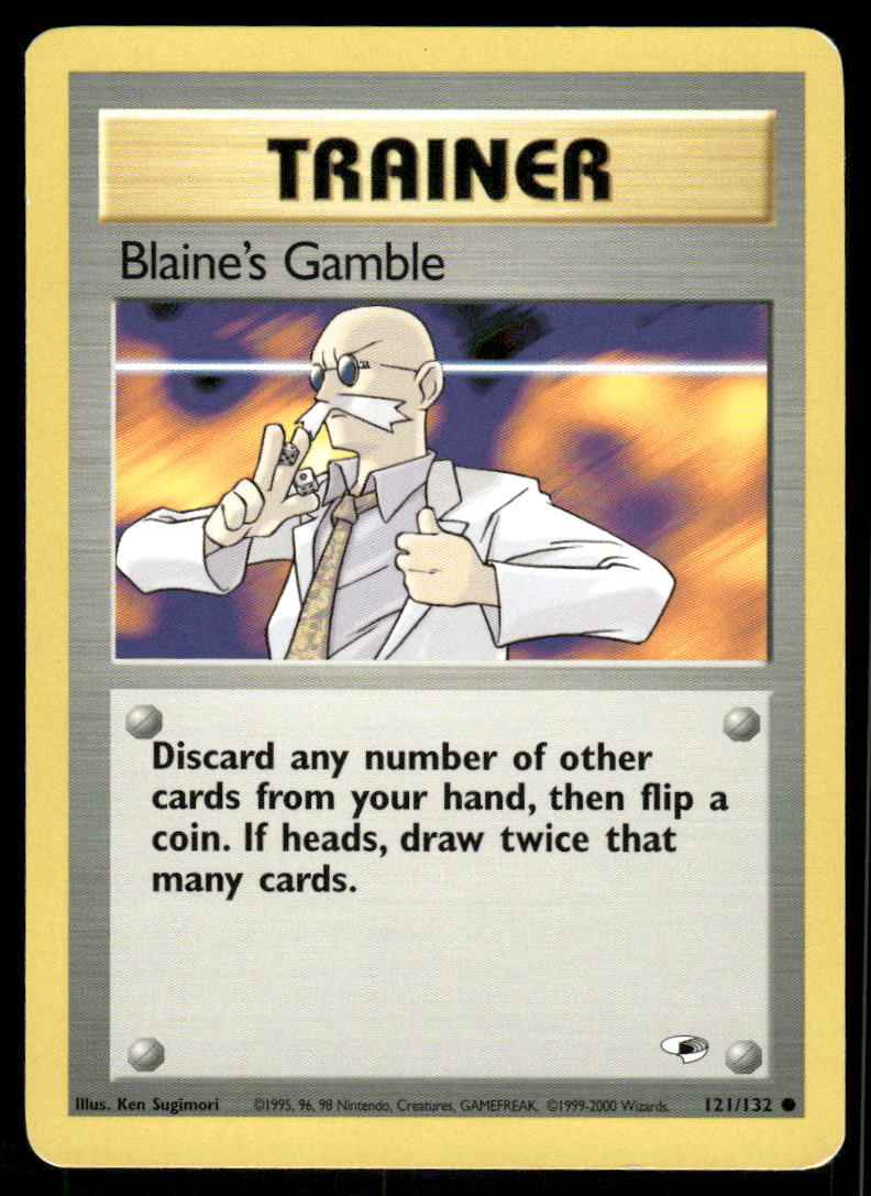 Pokemon Cards Blaine's Gamble 121/132 Gym Heroes Common LP *30