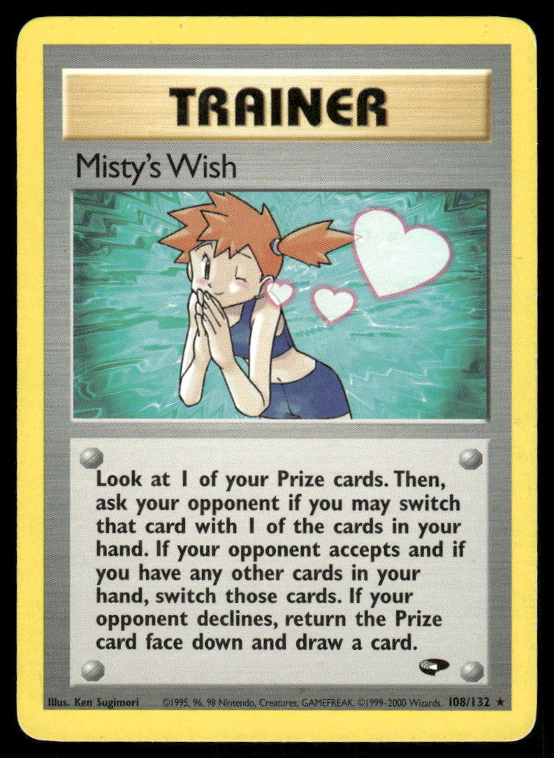 Pokemon Cards Misty's Wish 108/132 Unlimited Gym Challenge WOTC Rare LP0