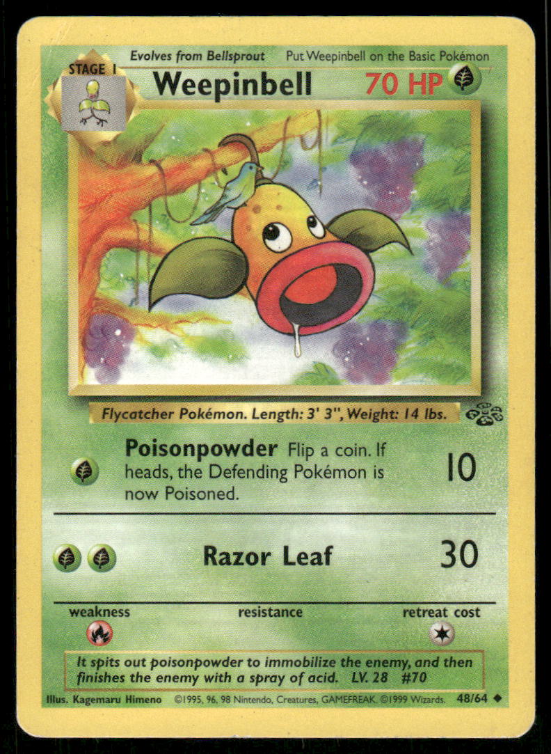 Pokemon Cards Weepinbell 48/64 Jungle WOTC Uncommon MP *20