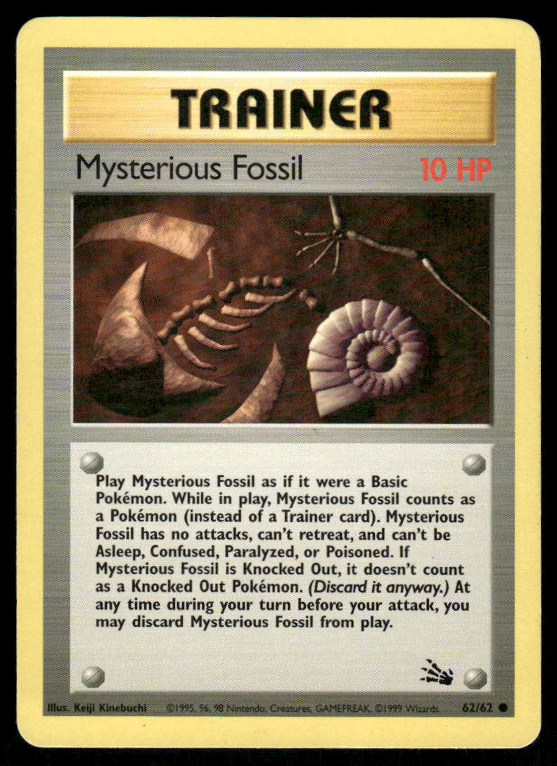 Pokemon Cards Mysterious Fossil 62/62 Unlimited Fossil WOTC Common LP0
